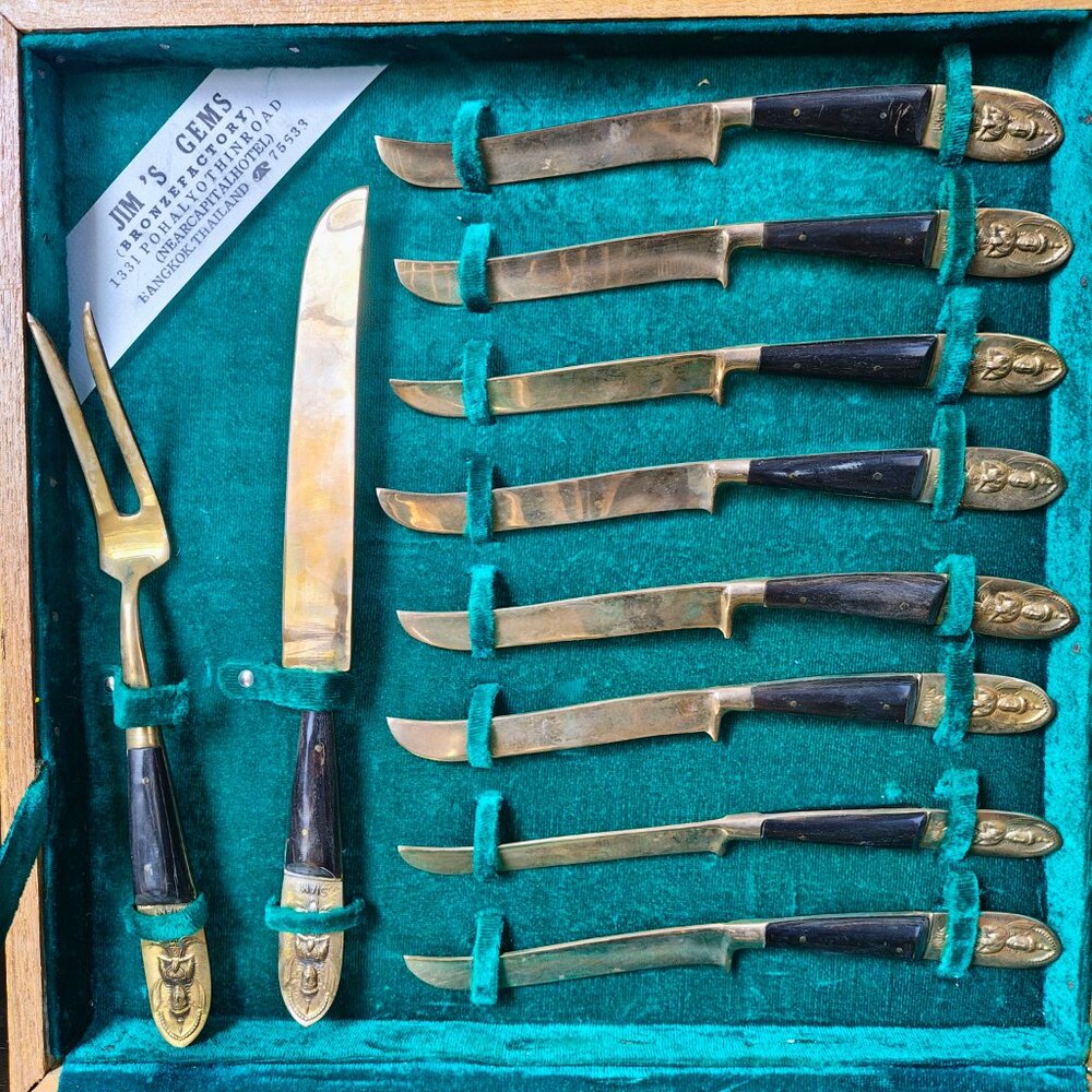 Vintage JIM’S GEMS Bronze Factory Flatware Set - Picture 14 of 16